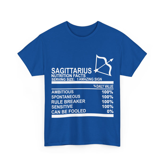 Zodiac Nutrition Fact T-Shirt - Sagittarius