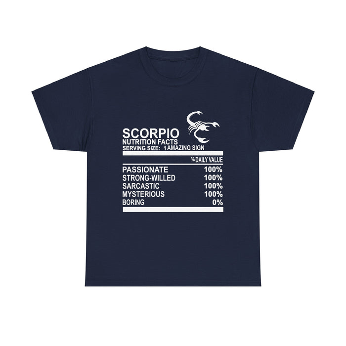 Zodiac Nutrition Fact T-Shirt - Scorpio