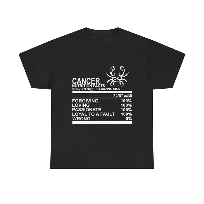 Zodiac Nutrition Fact T-Shirt - Cancer