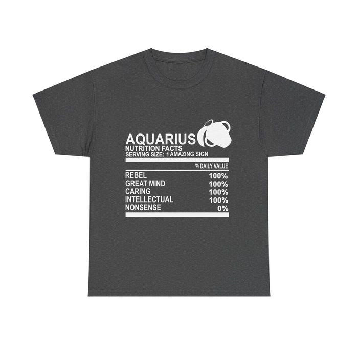 Zodiac Nutrition Fact T-Shirt - Aquarius