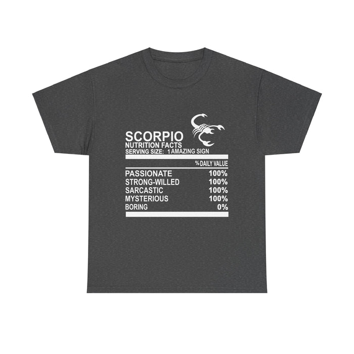 Zodiac Nutrition Fact T-Shirt - Scorpio