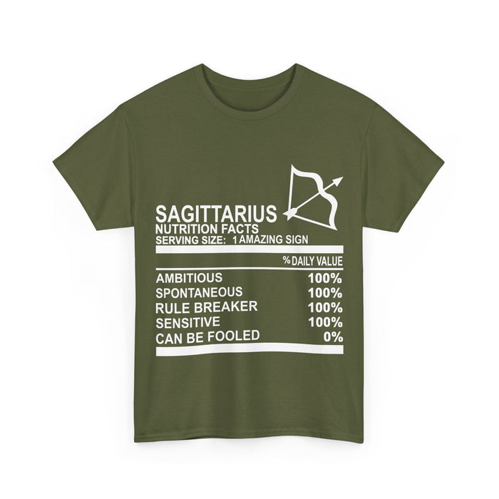 Zodiac Nutrition Fact T-Shirt - Sagittarius