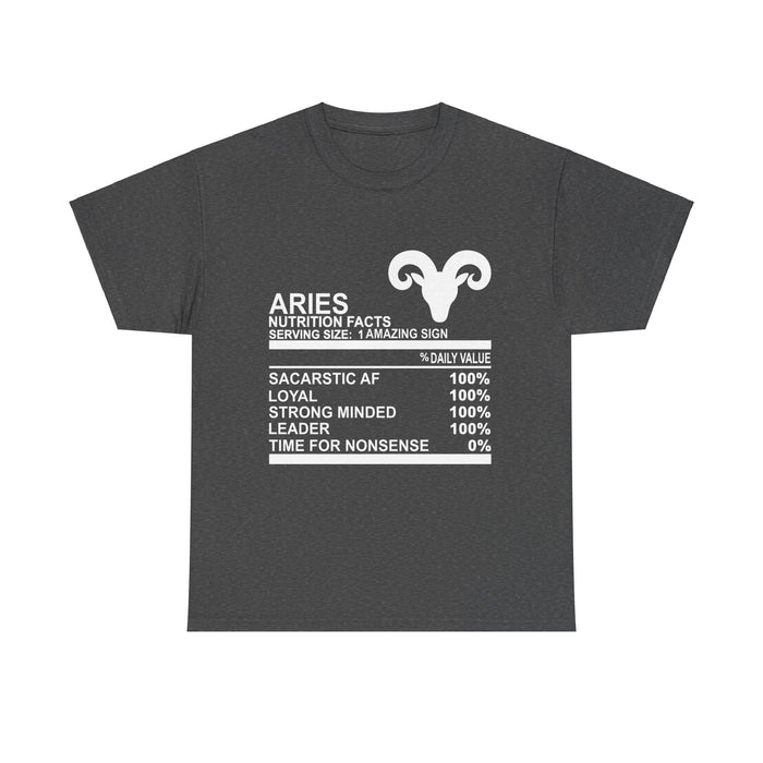 Zodiac Nutrition Fact T-Shirt - Aries