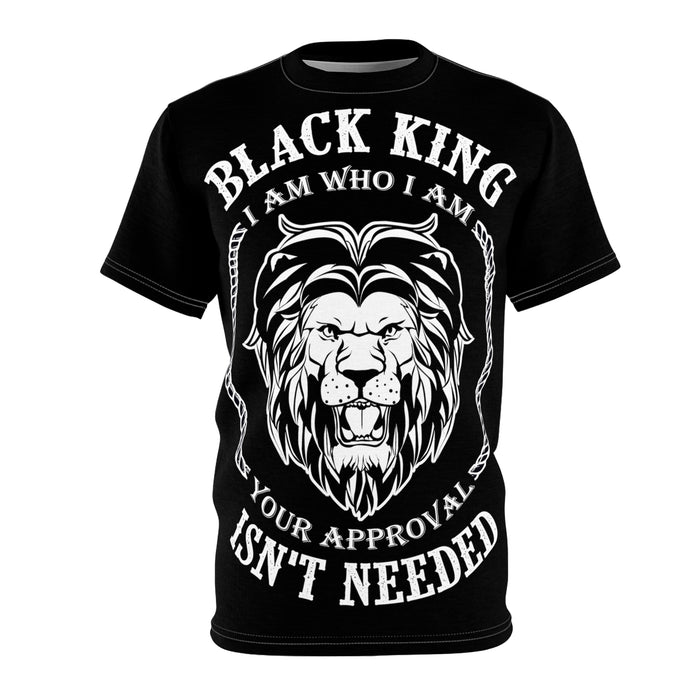 NEW "Black King, Approval Not Needed" All- Over- Print T-Shirt