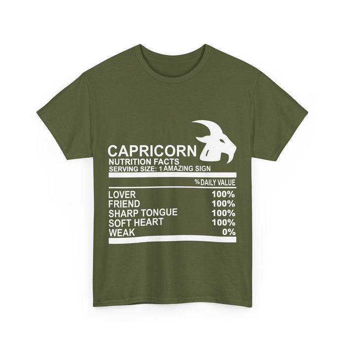 Zodiac Nutrition Fact T-Shirt - Capricorn