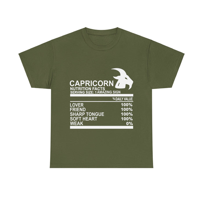 Zodiac Nutrition Fact T-Shirt - Capricorn