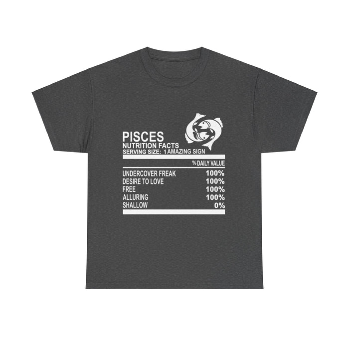 Zodiac Nutrition Fact T-Shirt - Pisces