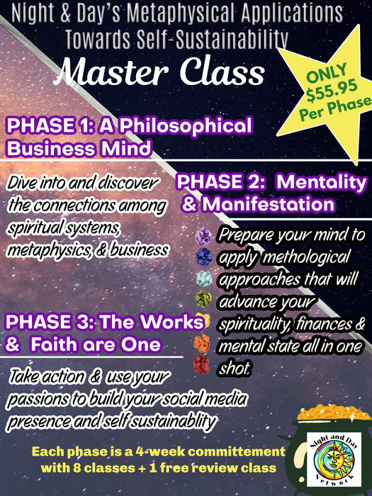 Night & Day’s Metaphysical Applications Towards Self-Sustainability Master Class