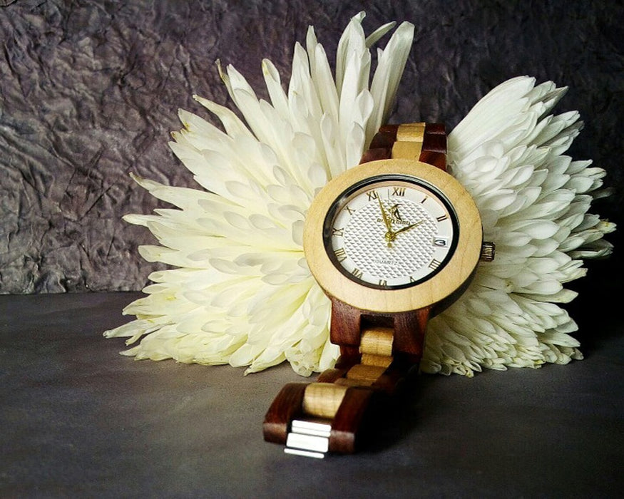 Bobo Bird Ladies Wooden Calendar Wristwatch